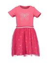 Blue Seven Mini Girl Butterfly Tulle Tee Dress, Pink