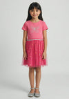 Blue Seven Mini Girl Butterfly Tulle Tee Dress, Pink