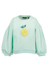 Blue Seven Mini Girl Lemon Sequin Long Sleeve Sweater, Green