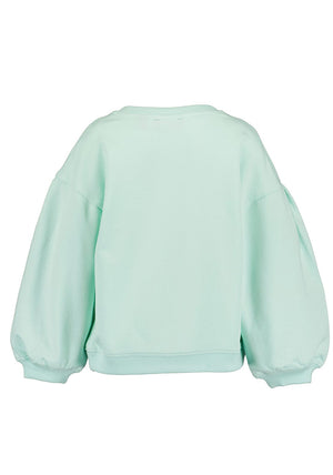 Blue Seven Mini Girl Lemon Sequin Long Sleeve Sweater, Green