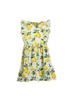 Blue Seven Mini Girl Lemon Print Dress, Green