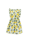 Blue Seven Mini Girl Lemon Print Dress, Green