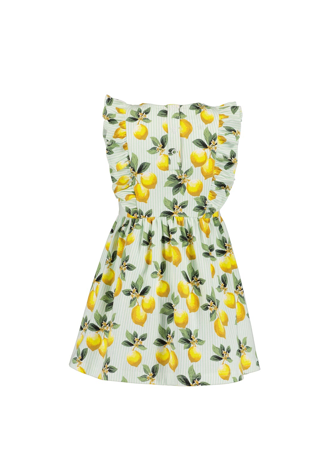 Blue Seven Mini Girl Lemon Print Dress, Green