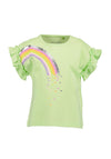 Blue Seven Mini Girl Rainbow Short Sleeve Tee, Green