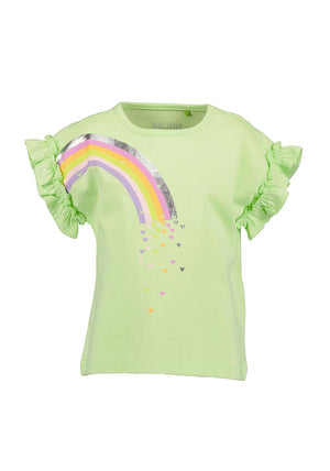 Blue Seven Mini Girl Rainbow Short Sleeve Tee, Green