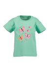 Blue Seven Mini Girl Butterfly Detail Short Sleeve Tee, Green