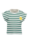 Blue Seven Mini Girl Stripe Short Sleeve Tee, Green