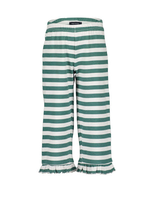 Blue Seven Mini Girl Stripe Wide Leg Trouser, Green Multi