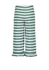 Blue Seven Mini Girl Stripe Wide Leg Trouser, Green Multi