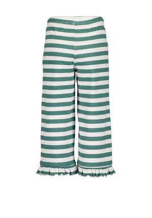 Blue Seven Mini Girl Stripe Wide Leg Trouser, Green Multi