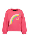 Blue Seven Girl Star Print Long Sleeve Sweater, Pink