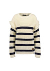 Blue Seven Mini Girl Stripe Knit Jumper, Cream