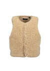 Blue Seven Mini Girl Fleece Sleeveless Vest, Beige