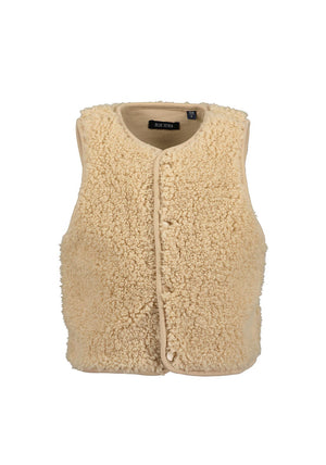 Blue Seven Mini Girl Fleece Sleeveless Vest, Beige