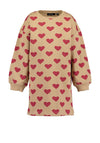 Blue Seven Mini Girl Heart Long Sleeve Sweater Dress, Beige
