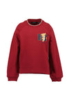 Blue Seven Mini Girl Teddy Long Sleeve Sweater, Red