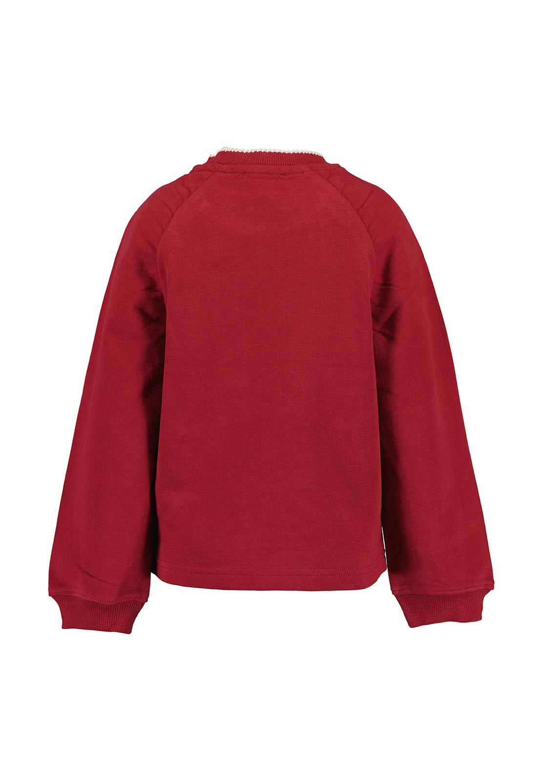Blue Seven Mini Girl Teddy Long Sleeve Sweater, Red