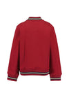 Blue Seven Mini Girl Long Sleeve Baseball Jacket, Red