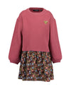 Blue Seven Mini Girl Floral Long Sleeve Sweater Dress, Wine