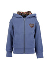 Blue Seven Mini Girl Full Zip Hooded Sweater, Blue