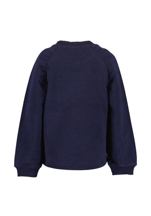 Blue Seven Mini Girl Teddy Long Sleeve Sweater, Navy