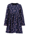Blue Seven Mini Girl Bow Print Long Sleeve Dress, Navy
