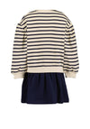Blue Seven Mini Girl Stripe Long Sleeve Jumper Dress, Navy
