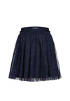 Blue Seven Mini Girl Tulle Glitter Skirt, Navy