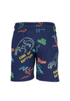 Blue Seven Mini Boy Dino Print Shorts, Navy