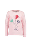 Blue Seven Mini Girl Heart Balloons Long Sleeve Top, Pink