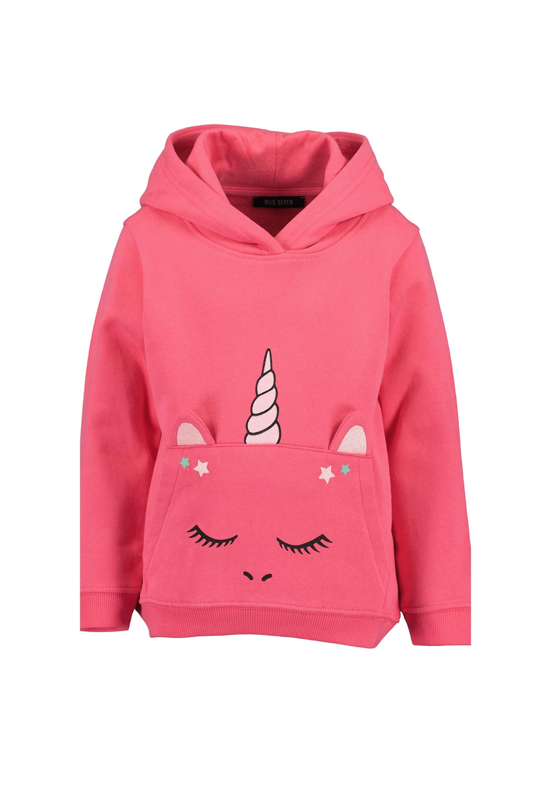 Blue Seven Mini Girl Unicorn Long Sleeve Hoodie, Pink