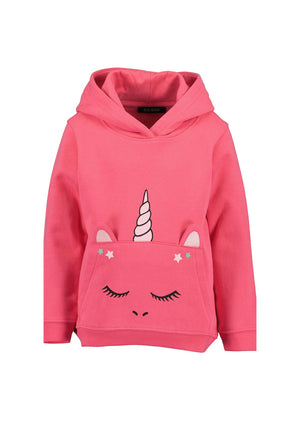 Blue Seven Mini Girl Unicorn Long Sleeve Hoodie, Pink