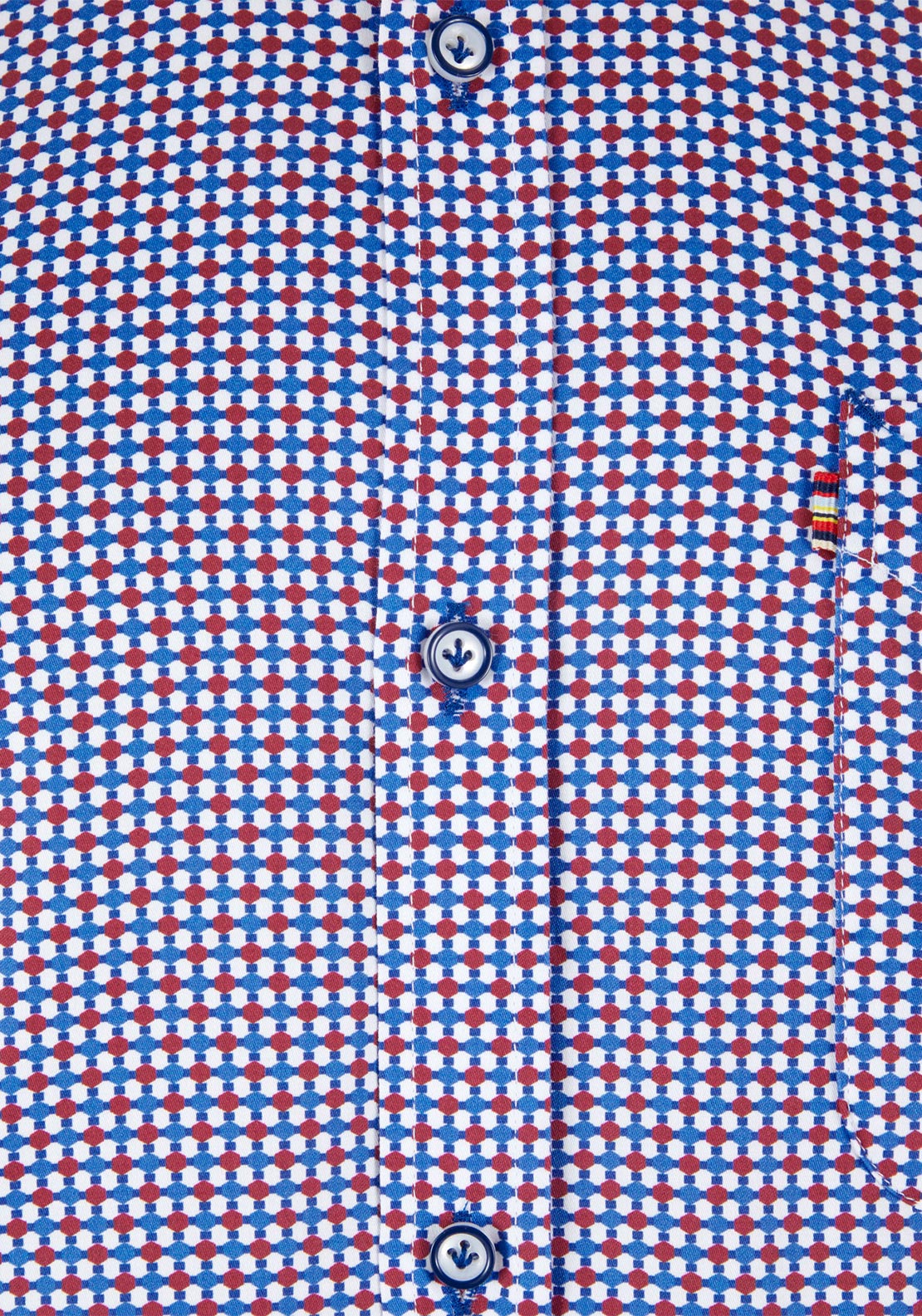 Andre Boston Long Sleeve Geo Print Shirt, Blue & Burgundy