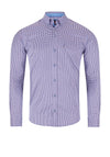 Andre Boston Long Sleeve Geo Print Shirt, Blue & Burgundy