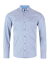 Andre Boston Long Sleeve Geo Print Shirt, Blue & Ecru