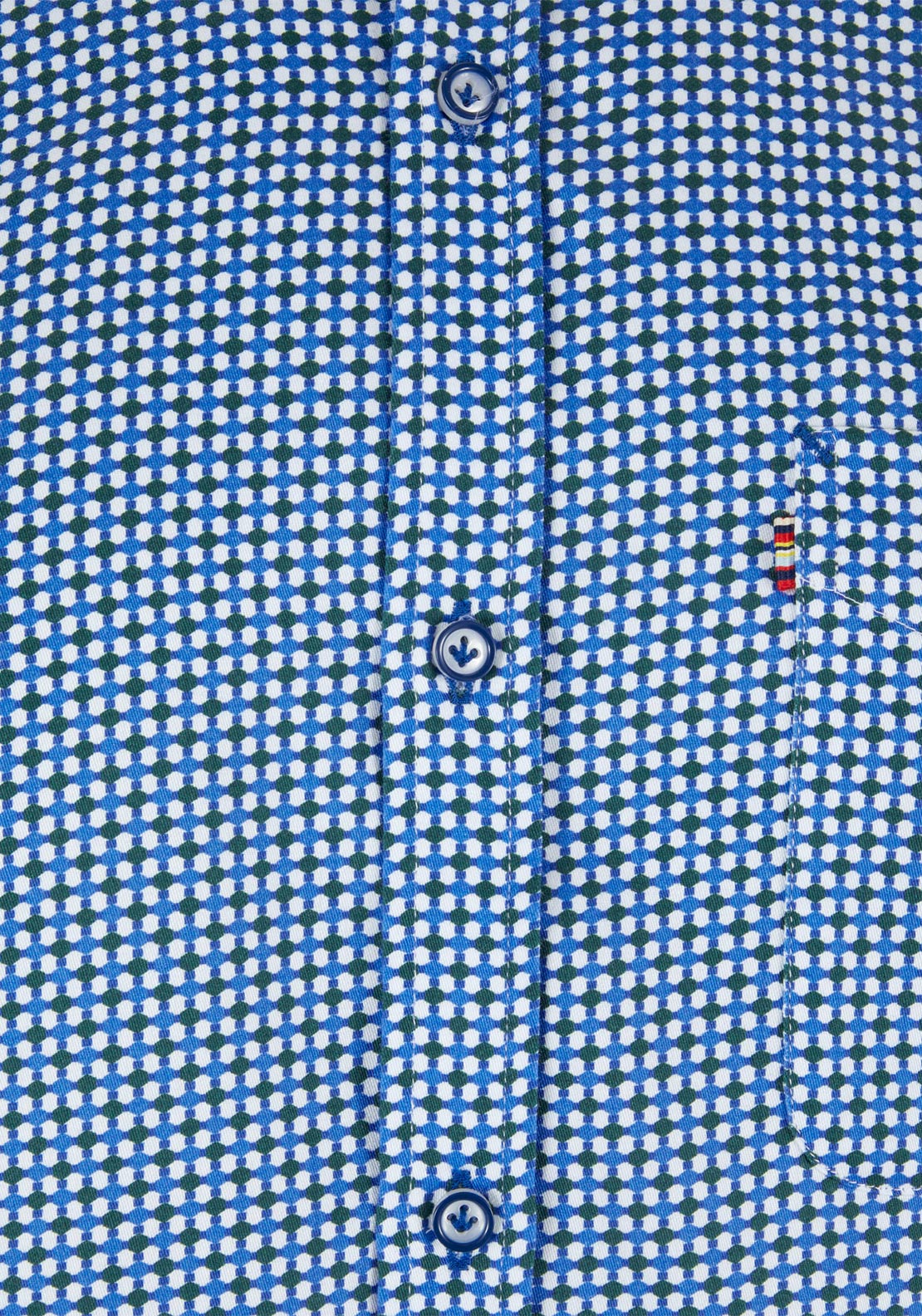 Andre Boston Long Sleeve Geo Print Shirt, Blue & Green