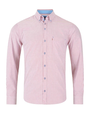Andre Bruhl Long Sleeve Stripe Shirt, Burgundy