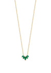 Burren Jewellery Five Points to Love Necklace, Gold & Emerald