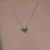 Burren Jewellery Five Points to Love Necklace, Gold & Emerald