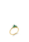 Burren Jewellery Five Points to Love Ring, Gold & Emerald