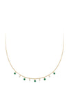 Burren Jewellery Getting Closer Necklace, Gold & Emerald