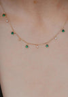 Burren Jewellery Getting Closer Necklace, Gold & Emerald