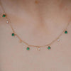 Burren Jewellery Getting Closer Necklace, Gold & Emerald