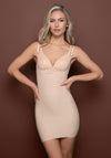 Bye Bra Sculpted High Control Open Bust Dress, Beige