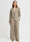 b.young Elottee Cropped Blazer, Taupe