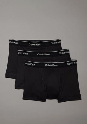 Calvin Klein 3 Pack Cotton Trunks, Black