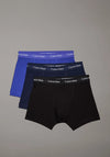 Calvin Klein Cotton Stretch 3 Pack Trunks, Blue Multi