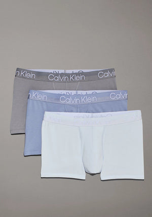 Calvin Klein Modern Structure 3 Pack Trunks, Light Blue Multi