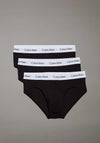 Calvin Klein Cotton Stretch 3 Pack Hip Briefs, Black