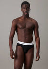 Calvin Klein Cotton Stretch 3 Pack Hip Briefs, Black